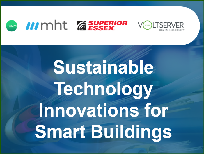 Screenshot of slideshow that says Sustainable Technology Innovations for Smart Buildings